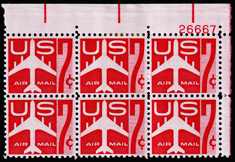 United States Scott C60 Plate Block of 4 Upper Right (1960) Mint H F-VF A - Image 1 of 1