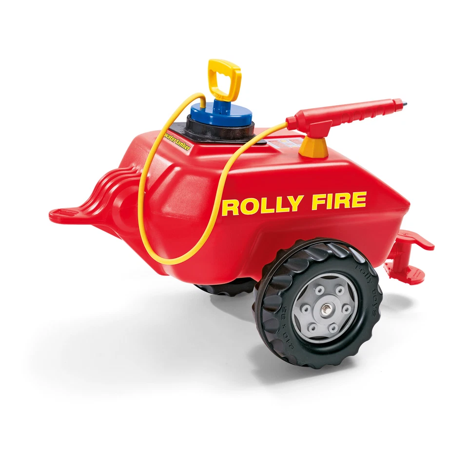 Rolly Toys Vacumax Fire Fassanhänger für Tretfahrzeuge, Pumpe, Spritze, 15 Liter