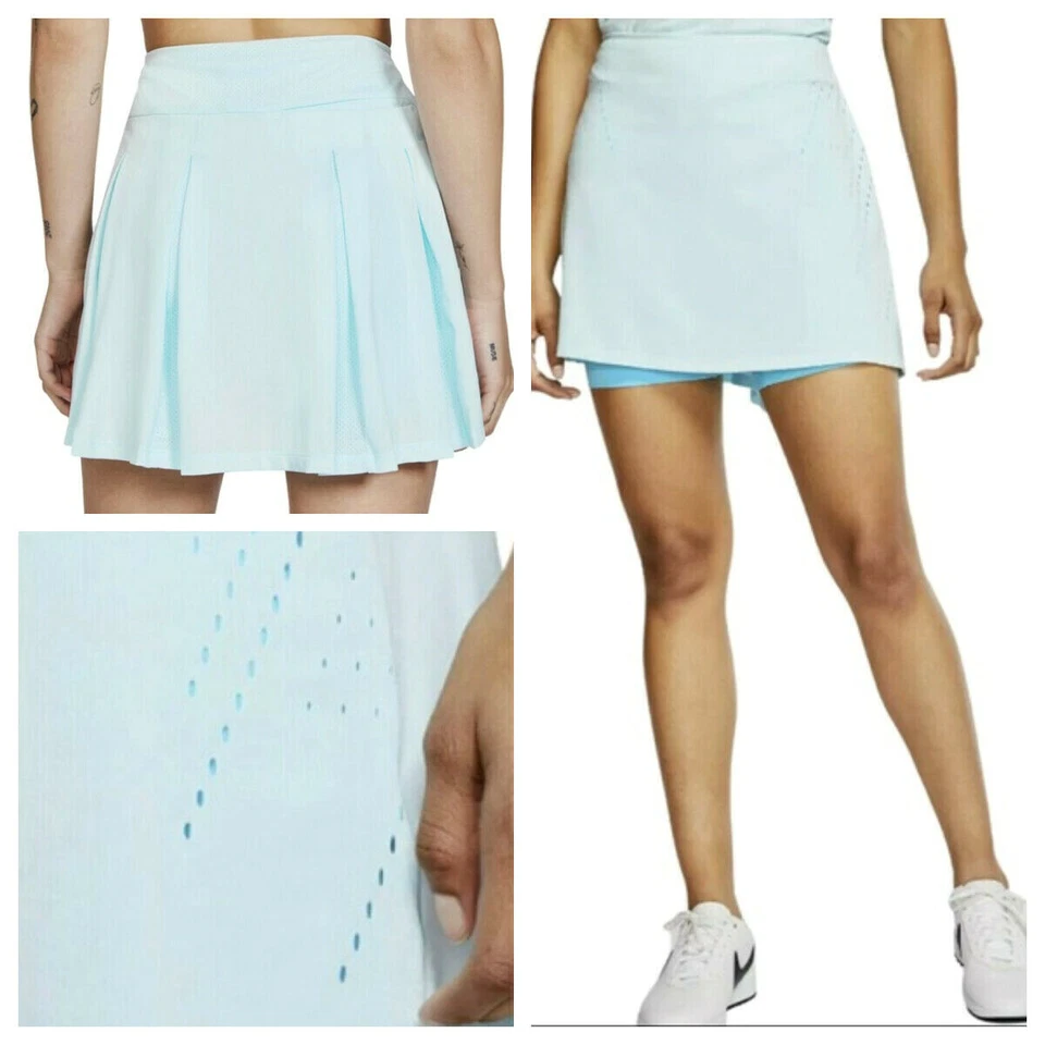 Nike Dri-Fit Small Skirt Skort Golf Tennis Pleated Light Ice Blue Athletic e