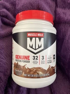 Muscle Milk Genuine Protein Powder, Chocolate, 1.93 Pound, 12 Servings - Picture 1 of 4