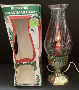 Noma Electric Flickering Flame Christmas Lamp With Box Lantern Works! Vintage - Picture 1 of 20