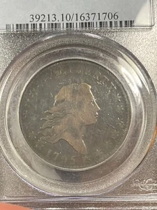 PCGS VG10 1795 FLOWING HAIR HALF DOLLAR 2 LEAVES GREAT ORIGINAL TYPE COIN - Picture 1 of 3