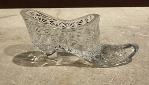 Vintage Clear Glass Shoes Mini Glass Slippers - Picture 1 of 6