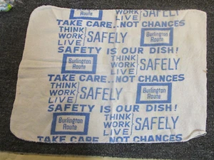 Railroad Memorabilia: Burlington Safety Theme Towel - Picture 1 of 1
