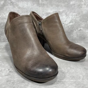 Dansko Ankle Shoes Booties Women's Size EU 40 US 9.5-10 Brown Nubuck Heeled Zip - Picture 1 of 12