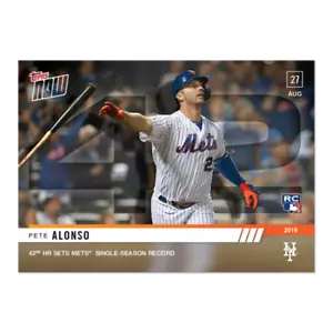 2019 TOPPS NOW #755 PETE ALONSO 42ND HR SETS METS SINGLE SEASON RECORD - Picture 1 of 2