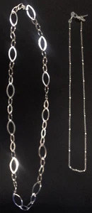 Cookie Lee Silver Tone Chain and Unbranded Siver Tone and Silver Bead Necklaces - Picture 1 of 6