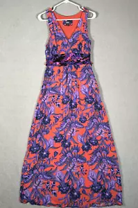 Maeve Anthropologie Women’s Size 12 Macie Maxi Dress Empire Waist Purple Flowers - Picture 1 of 13