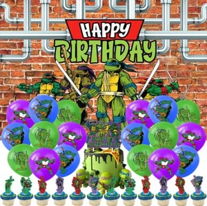 Teenage Mutant Ninja Turtles Party Decorations Set Balloons Cake Toppers Banner - Picture 1 of 7