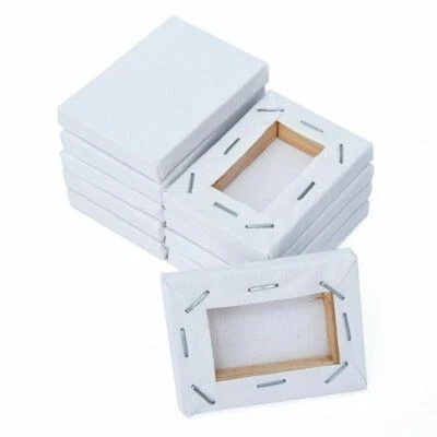 20Pcs Mini Blank Artist Canvas Art Board Plain Painting Stretched Framed 5x7cm - Image 1 of 4