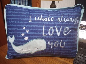 Lambs & Ivy Whale Baby Pillow - Picture 1 of 4