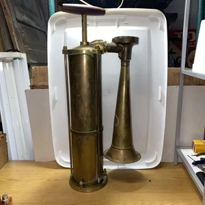 Antique Swedish Tyfon Ship's Brass Pump Fog Horn Needs Restored - Picture 1 of 11