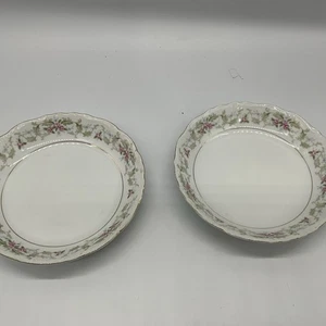 2 Vtg Gold China, Japan, Soup Bowls W/ Floral Design 7 1/2” W - Picture 1 of 6