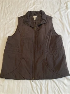 Chicos Vest Women Size 2 Brown Full Zip Mock Neck Zenergy Jacket Golf Hiking - Picture 1 of 12