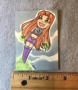 Starfire Sketch Trading Card From DC Teen Titans By Kate Hayward PSC - Picture 1 of 11