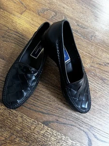 Cole Haan Bragano Black Woven Shoes Sz 7.5M Slip On Loafers - Picture 1 of 8
