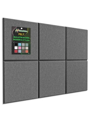 Cork Board for Wall 24 x 18 Inch, 6 Pack Felt Bulletin Notice Board with Push... - Image 1 of 4