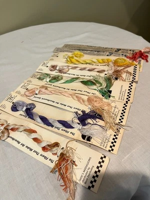 8 CARDS SILK NEEDLEWORK THREAD 6 HANDPAINTED SHADED - Image 1 of 4