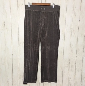 Y2K braune Velour Lounge Hose Damen Large Tall 2000s kuschelig weich Balletcore - Bild 1 von 11