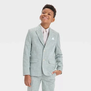 Boys' Suit Jacket - Cat & Jack Green 7: Lightweight, Front Button, - Picture 1 of 3