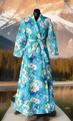 Antigo Lord & Taylor Kimono Robe Lounge Wear Acolchoado Grannycore Aconchegante 5th Avenue Novo com etiquetas - Imagem 1 de 4