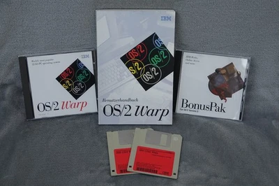 IBM OS/2 Warp 3 mit Bonus-Pak, Handbücher, CDs und Installationsdisketten - Bild 1 von 2