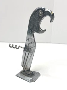 Negbaur Parrot Figural Corkscrew Bottle Opener Chrome Art Deco Barware ZZ25 - Picture 1 of 5