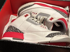 Nike Air Jordan 3 Retro Fire Red 2022 Größe 3,5y Größe 5 In Damen 8/10 Zustand - Bild 1 von 8