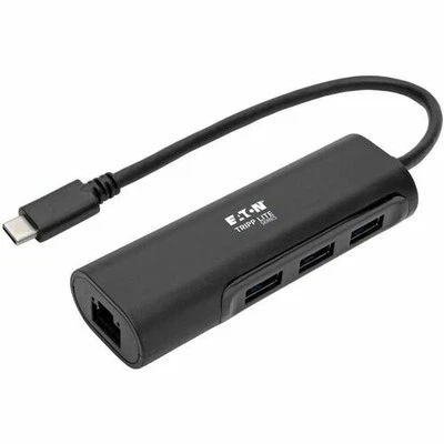 Eaton Tripp Lite Series 3-Port USB 3.x (5Gbps) Hub with LAN Port, USB-C to 3x US - Image 1 of 4