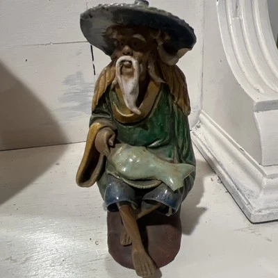 Antique Chinese Mudman, 5 Inches, Marked "CHINA", 100+ years old - Image 1 of 4