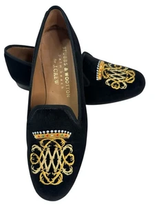 Stubbs & Wootton for J.Crew Classic Velvet Slippers Loafers Black 7,5 TOP - Bild 1 von 11