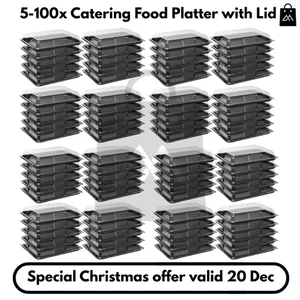 Bandeja grande para platos de catering 5-100x con tapa - buffet reutilizable para servir comida fiesta - Imagen 1 de 19