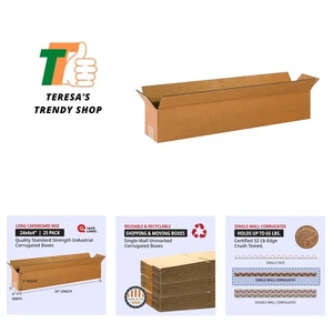 24x4x4 lange Wellpappkartons, lang, 24L x 4B x 4H, 25 Stück | Versand, Pac... - Bild 1 von 6