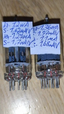 Tungsram ECC83 12ax7 lote de 2 piezas tubos de colección nuevo probado stock antiguo #2 Foto 1 de 4