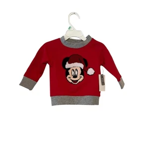 Monica + Andy rot und grau Mickey Mouse Kinder Sweatshirt Gr. 3-6 Monate - Bild 1 von 4
