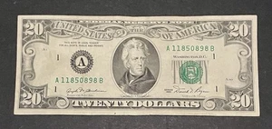 1981 $20 Dollar Bill With Serial Number A11850898B - About Uncirculated Conditio - Picture 1 of 2