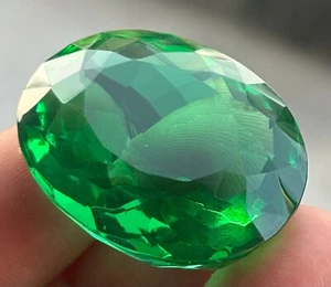 100+Cts Natural Certified Colombian Oval Cut Green Emerald Loose Gemstone~ BEST - Picture 1 of 13