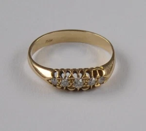 Memory Eternity Ring 0.22 Carat Diamant Brillant 750 Gold Antik Neu wertig - Bild 1 von 5