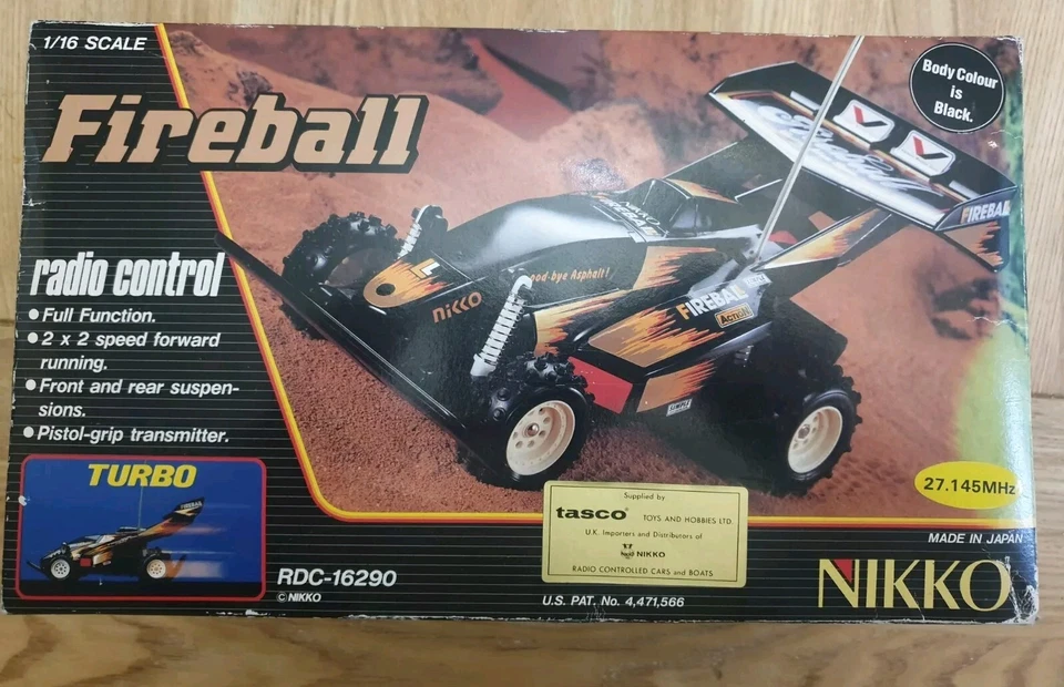 Vintage Nikko Fireball Rc Auto funktionstüchtig 80er komplett mit Karton. Inklusive Ladegerät. - Bild 1 von 4