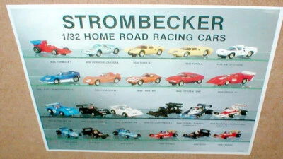 Strombecker 1/32 Home Road Racing Slot Cars FOTOCOPIA de Flyer Vintage Foto 1 de 4