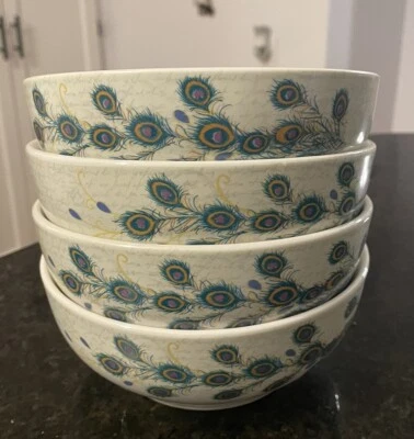 Mikasa Gourmet Basics Peacock Bowls ~Set of 4~ Boxed - Image 1 of 4