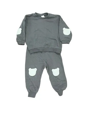 H&M NIÑOS 18M GRIS SUDADERA SUDADERA JOGGERS CONJUNTO CONJUNTO CONJUNTO OSITOS DE PELUCHE DIFUSOS Foto 1 de 4