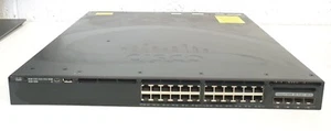 Cisco WS-C3650-24PS-L 24 Port Gig PoE Switch 4 X SFP 1 X PWR-C2-640WAC vat - Afbeelding 1 van 5