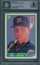 1990 Score #672 Chuck Knoblauch Beckett Authentic Autograph Signed *4627