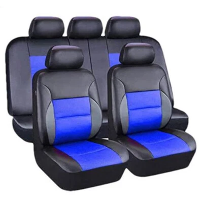 Juego completo de fundas de asiento de auto de cuero PU aptas para Honda Civic sedán accesorios Foto 1 de 4