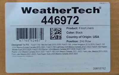 Forros de piso WeatherTech Custom Fit para Ford Super Duty 2017-2023 F-150, F-150 Foto 1 de 2