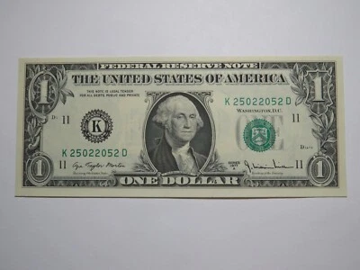 $1 1977 Radar Serial Number Federal Reserve Currency Bank Note Bill UNC 25022052 - Image 1 of 2