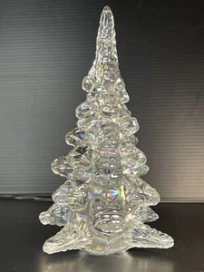 Vintage Kunst Glas Weihnachtsbaum klar irisierend 6,5" hoch - Bild 1 von 11