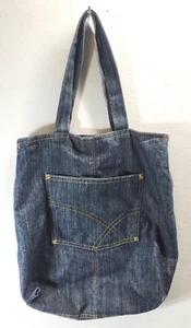 Jeans Dark Denim Women's Tote Bag Boho Purse - Picture 1 of 10
