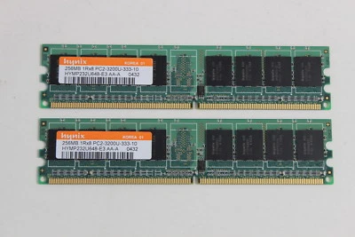 HYNIX HYMP232U648-E3 AA-A 256MB 240 PIN DIMM 1RX8 PC2-3200U-333-10  QTY 2 - Image 1 of 2